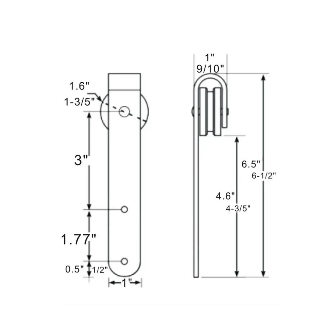 Description Picture 6 of itemCabinet Sliding Door Barn Track Hardware Wood Barn Door Rail Carbon Steel Barn Door System Slide Roller End Caps Floor Guide Kit