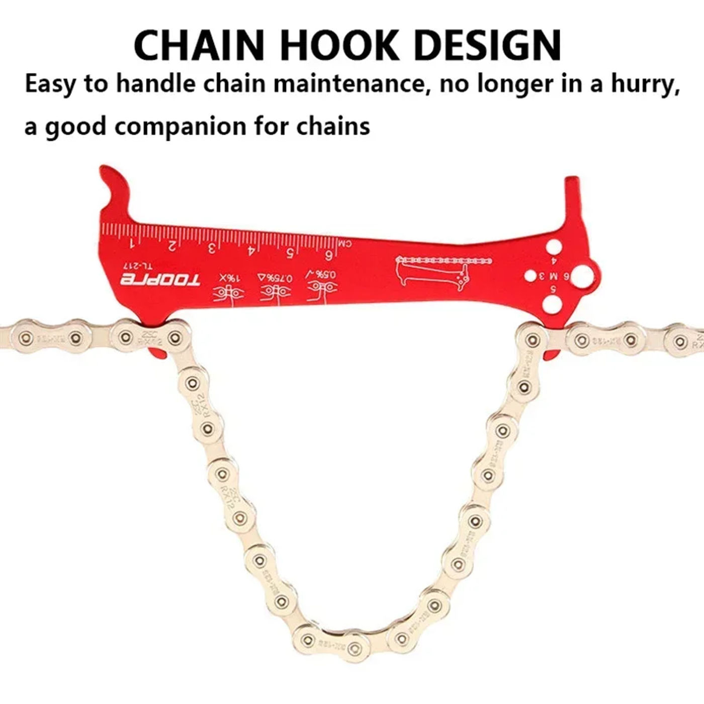 Description Picture 5 of itemBicycles Chain Wear Indicators Checker Cycling Chain Gauge Measurement Ruler Road Bike Chain Repair Tool Enduring