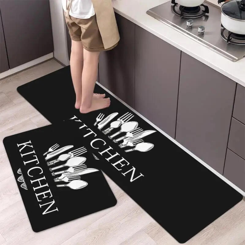 Description Picture 6 of itemPolyster Waterproof Oilproof Kitchen Mat Printed Antislip Bath Mat Soft Bedroom Floor Mat Living Room Carpet Doormat Kitchen Rug