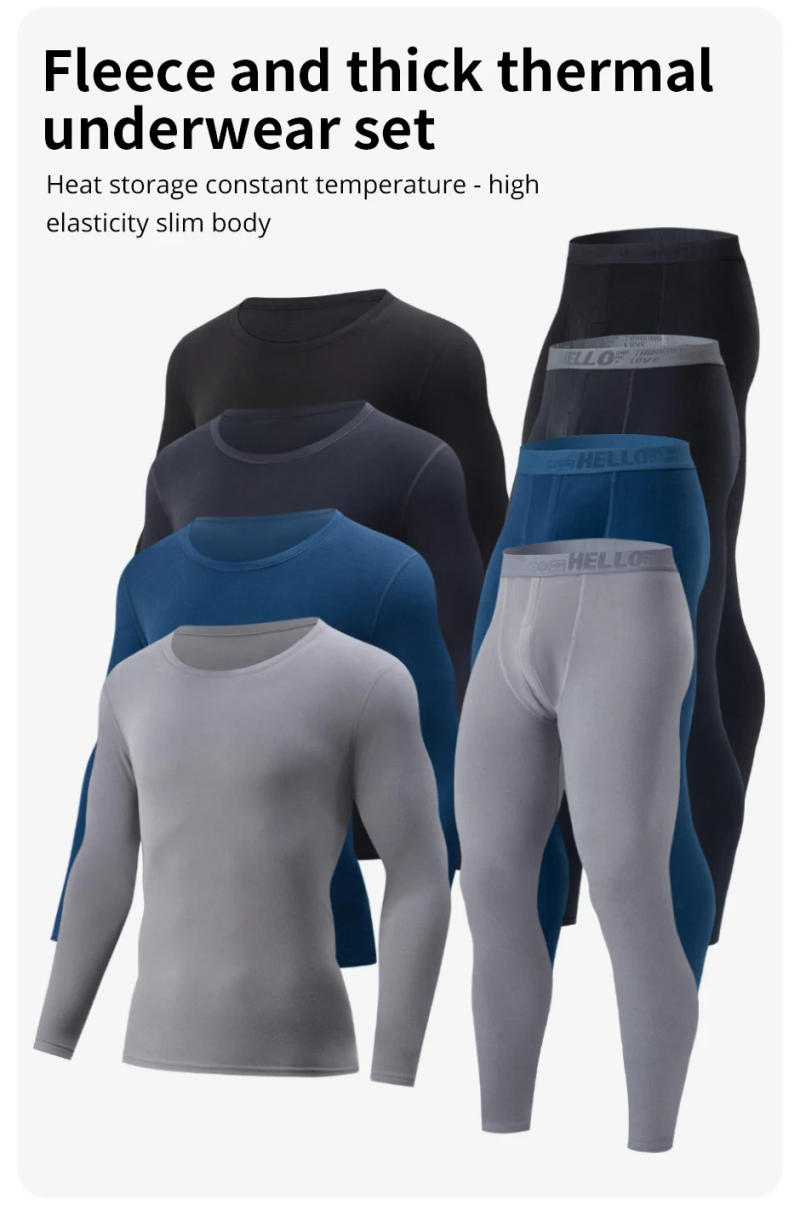 Description Picture 5 of item1/2/4-Piece Men's Fall/Winter Thermal Underwear Fashion Joker Long-sleeved Trousers Home Suit Youth Sports Elastic Waist Pants