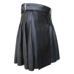 Falda plisada corta de cuero sintético para hombre, Falda plisada de estilo clásico escocés, de estilo Punk Rock, para fiesta y calle