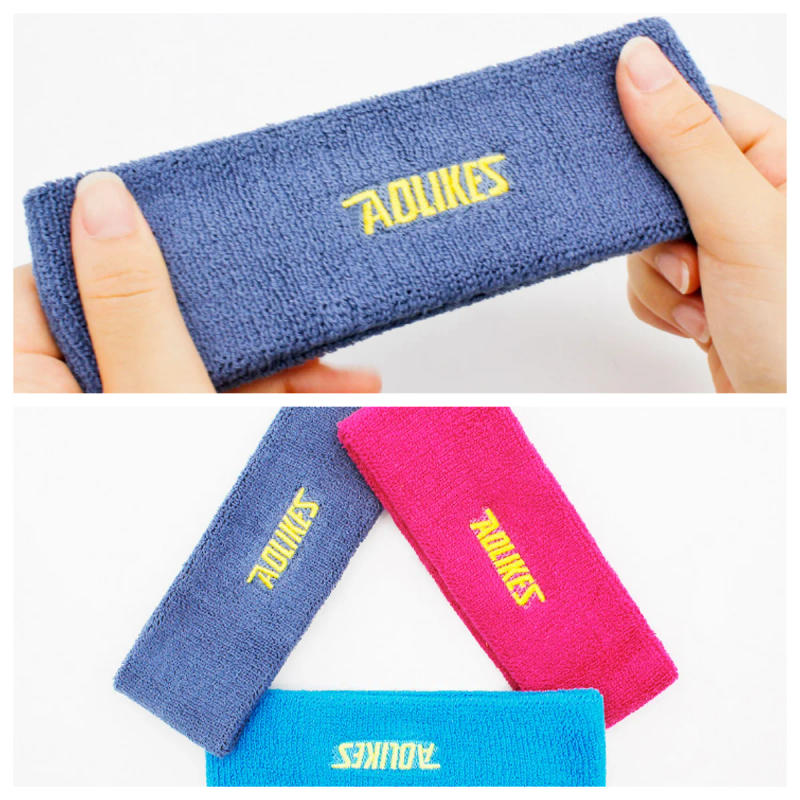 Description Picture 3 of item1/2PCS High Quality Sweat Headband Men Sweatband Women Yoga Hair Bands Cotton Head Sweat Bands Sports Running Outdoor Safety HOT