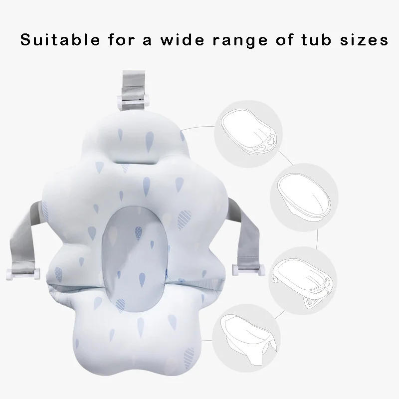 Description Picture 6 of itembaby bathing bath mat newborn baby bath mesh pocket can sit and lie down bath rack bath tub universal suspension mat