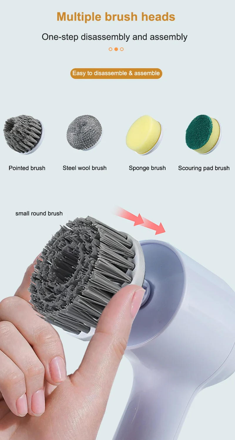 Description Picture 5 of itemMulti-functional Electric Cleaning Brush for Kitchen and Bathroom - Wireless Handheld Power Scrubber for Dishes, and Pans