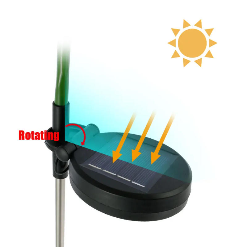 Description Picture 5 of item2pcs LED Solar Flower Lights IP44 Waterproof Landscape Luminous Lamps Artificial Underground Flower Lights with Golden Lighting