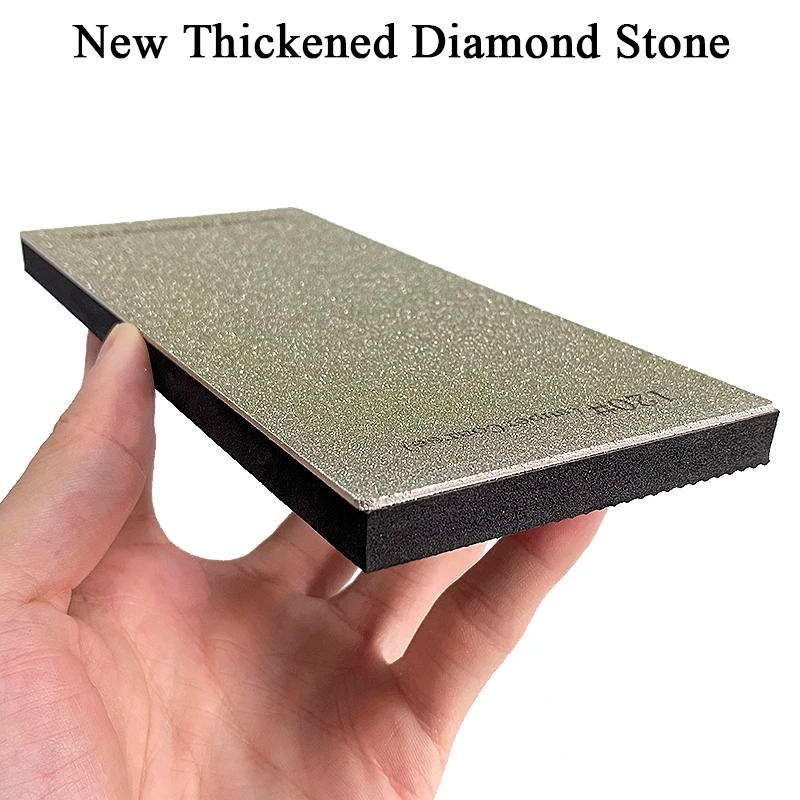 Description Picture 5 of itemNew Thickened Non-slip Base Diamond Stone Kitchen Knife Sharpening System Tool 15 Degree Sharpener Whetstone Leather Polishing