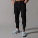 New muscle fitness sports trousers for men running cotton slim-fitting pants with zipper feet casual sweatpants