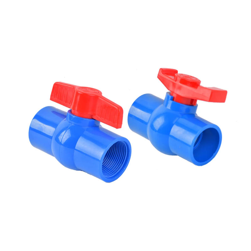 Description Picture 5 of item1/2"~1.5" Thread and Socket Type PVC Ball Valve Garden Irrigation Fittings Switch Ball Valve DN20/25/32/40/50