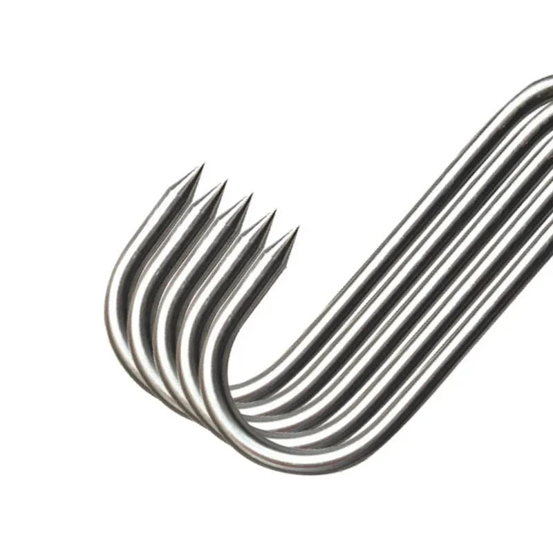 Description Picture 5 of item10/20PCS S-Shape Hooks Stainless Steel Hook With Sharp Tip Meat Clothes Hanger Hanging Hooks For Kitchen Butcher Shop Tools