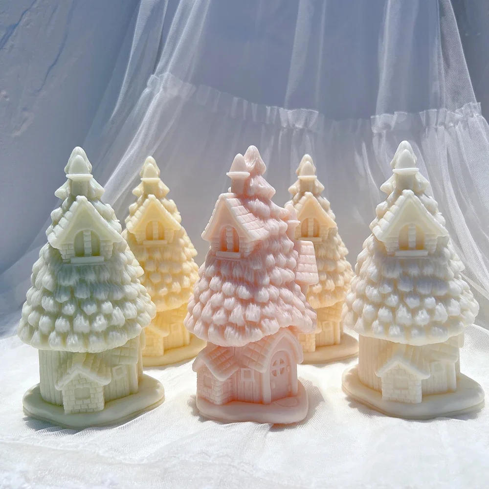 Description Picture 2 of itemChristmas Grand Spruce Lodge Silicone Candle Mold Christmas Tree Silicone Mold Dinner Soy Wax Silicone Mould Christmas Decor