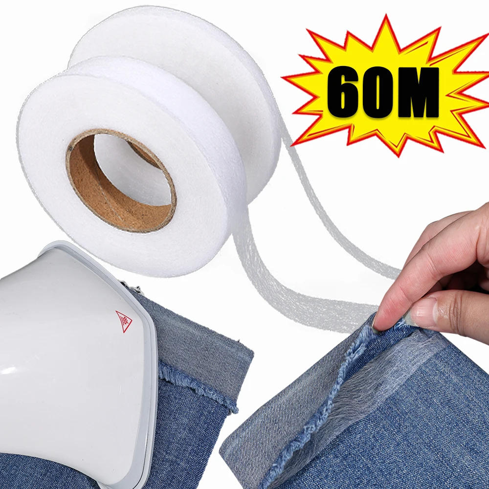 Description Picture 3 of item60M Pants Hem Tape Self-Adhesive Edge Shorten Paste Tape DIY Tools for Jean Clothes Length Shorten Household Sewing Accessories