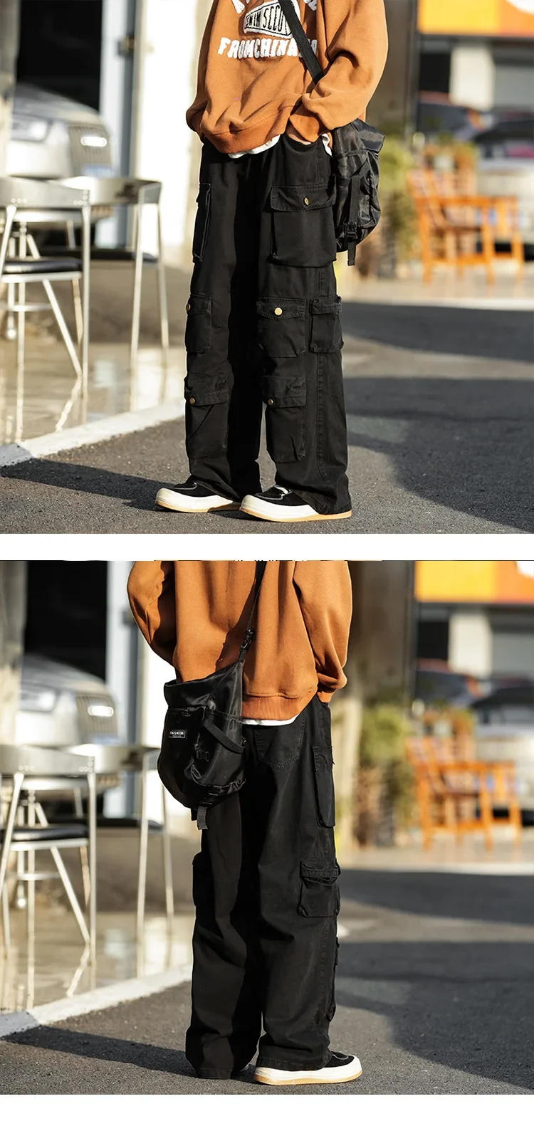 Description Picture 5 of itemMen's Cargo Pants High Street Popular Multi-pocket Overalls ​Harajuku Style Loose Casual Trousers Autumn Streetwear Clothing
