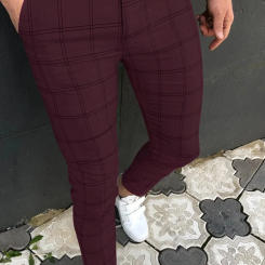 B.B6241 New Casual Solid Color Suit Trousers Men Spring Trendy Belt High Waist Pants Male Business Office Fashion