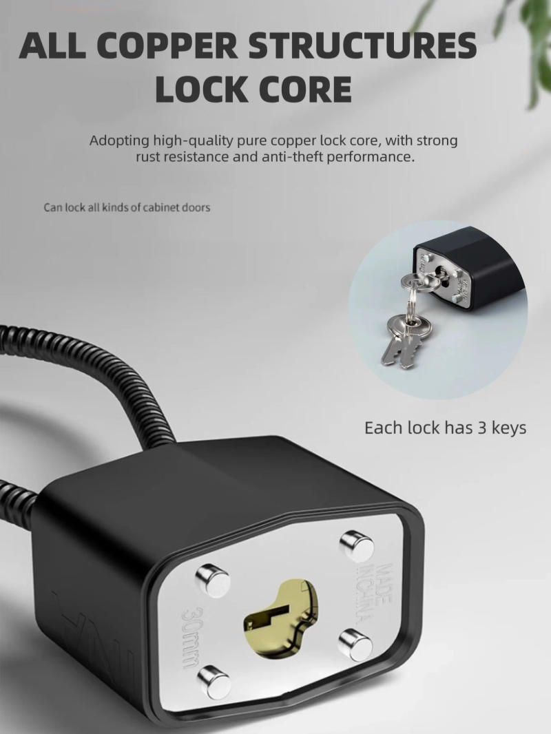Description Picture 4 of item1pc Soft Steel Cable Anti-Theft Padlock With Multiple Sizes For Cabinets, Helmets, Baskets, Keys, Suitable For Indoor And Outdoo