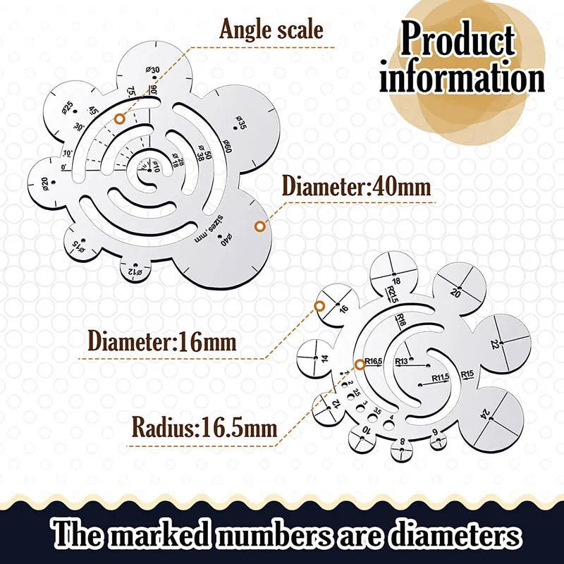 Description Picture 3 of itemDIY Round Leather Cutting Tools Metal Corner Cutting Ruler Circle For DIY Leathercraft Tool Sets Working Drawing Leather Project