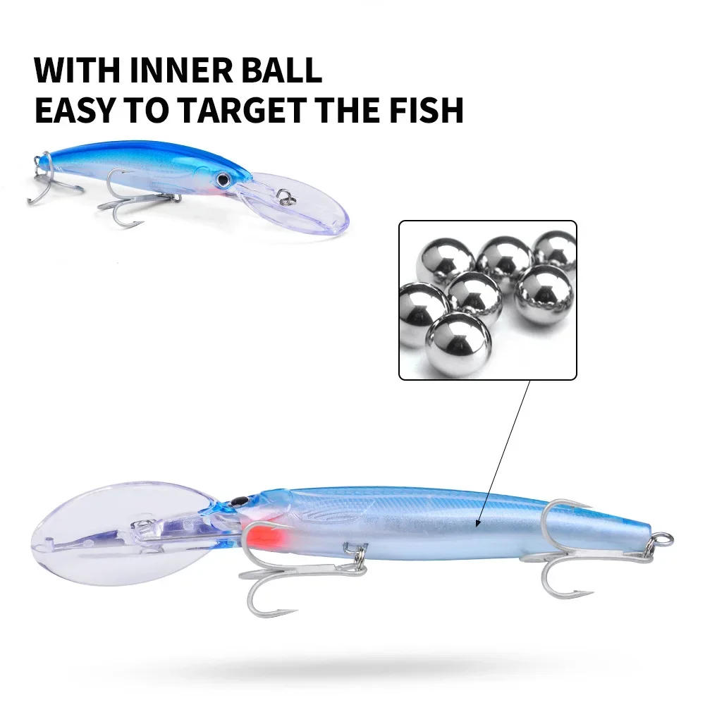 Description Picture 4 of item1PC 32g 50g 75g Big Floating Minnow Fishing Lure Bait Long Casting Saltwater Sea Bass Lures Hard Bait Minnow Fishing Tackle