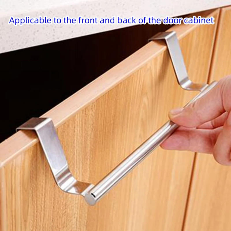 Description Picture 5 of itemKitchen Cabinet Door Towel Bar Stainless Steel Door Back Towel Hanging Holder Bathroom Punch-free Towels Hooks Home Organizer