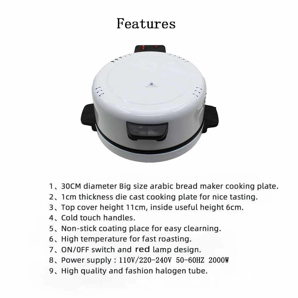 Description Picture 4 of itemElectric Pizza Maker, Portable Electric Toaster, Stainless Steel Oven, Non-Stick Handle Cold Touch Handle, Toast Steak Bread