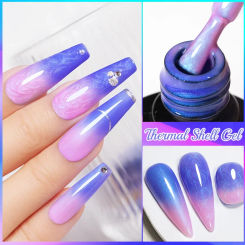 BOZLIN 7.5ml Thermal Shell Gel Gradient 2 Layers Temperature Color Changing Soak Off UV LED Semi Permanent Nail Art Varnish