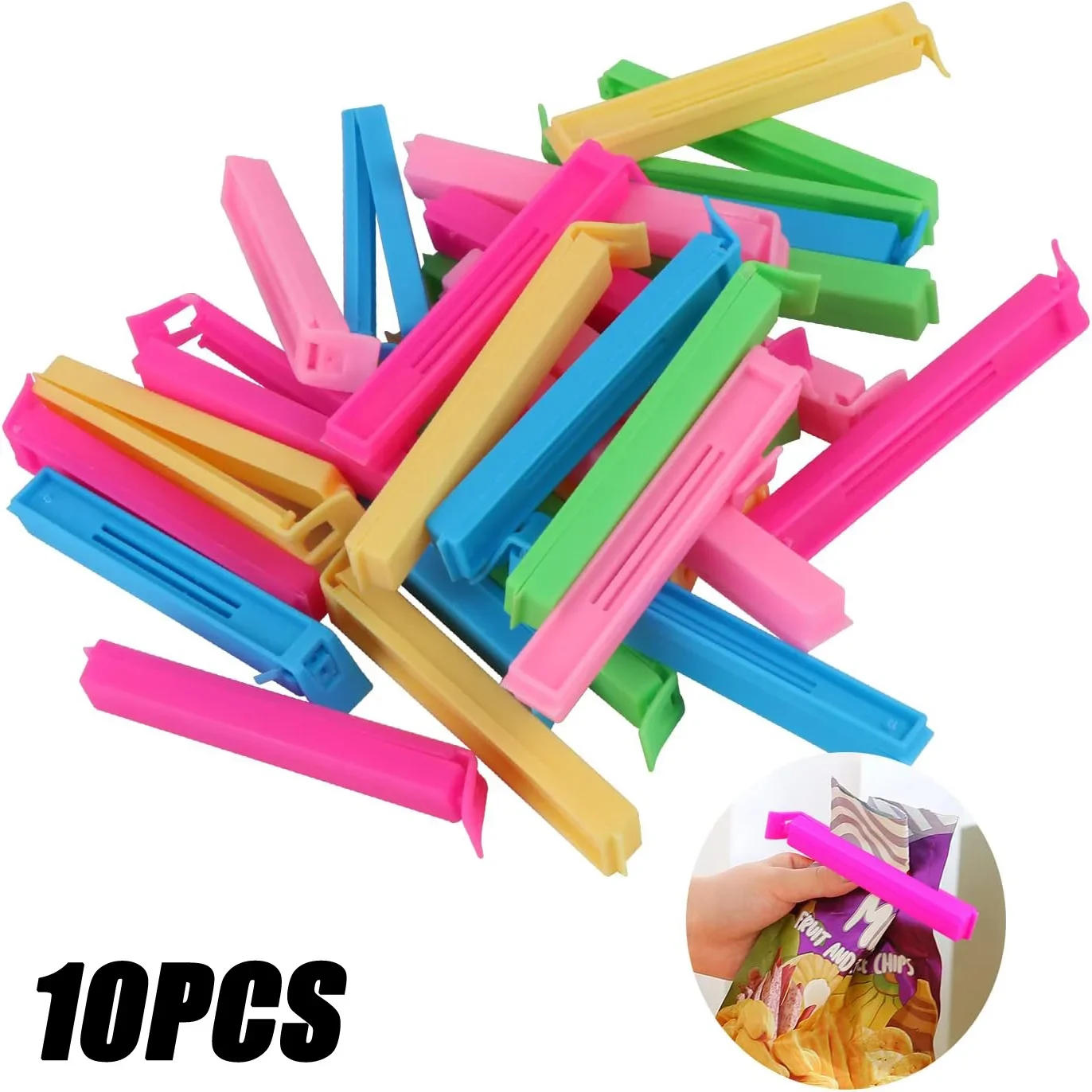 Description Picture 2 of item5PCS Portable Kitchen Storage Food Snack Seal Sealing Bag Clips Sealer Clamp Plastic Tool Kitchen Accessories Food Bag Clips