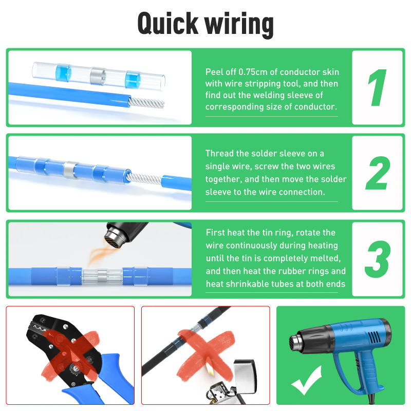 Description Picture 5 of item100/165/175pcs Waterproof Solder Seal Heat Connector Shrink Butt Connectors Lug Terminals Electrical Wire Car Insulated Terminal