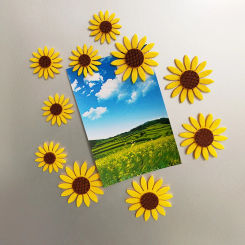 5pcs Sunflower Design Fridge Magnets Refrigerator Home Decoration Arts DIY Kitchen Accessory Floral Magnetic Stickers