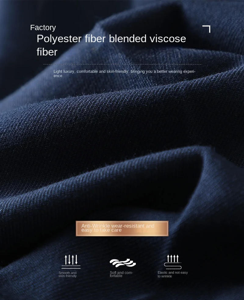 Description Picture 5 of itemHigh Waist Loose Trousers Business Men's Straight All-Matching Fashion Quality Middle-Aged Leisure Formal Trousers