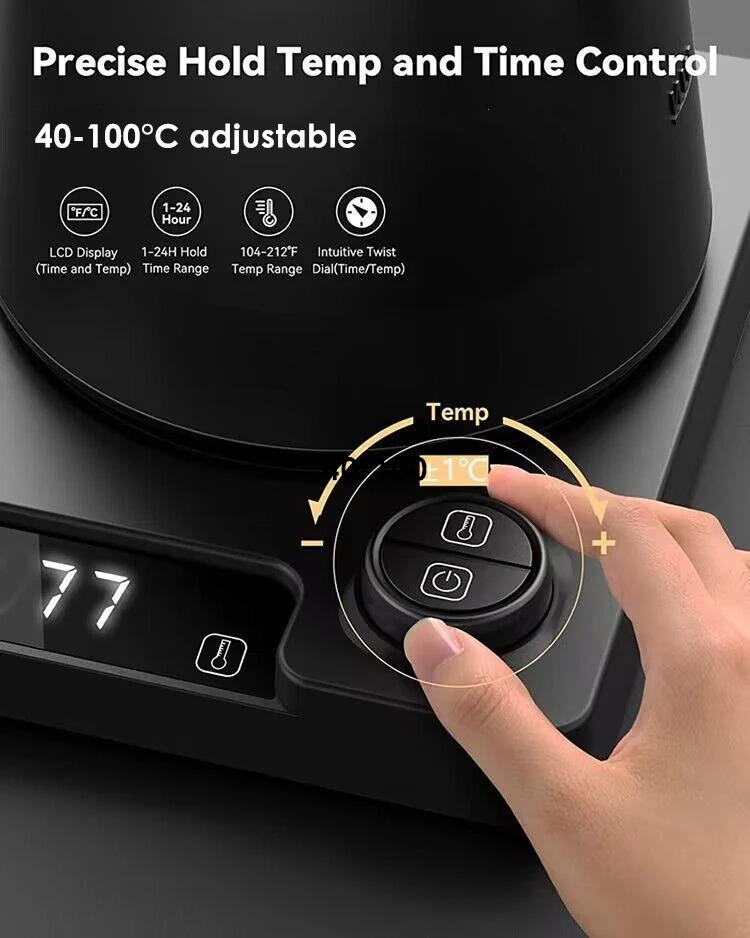 Description Picture 4 of item220V 110V 1200W Gooseneck water kettle with temperature control pour over electric Kettle for Coffee and Tea