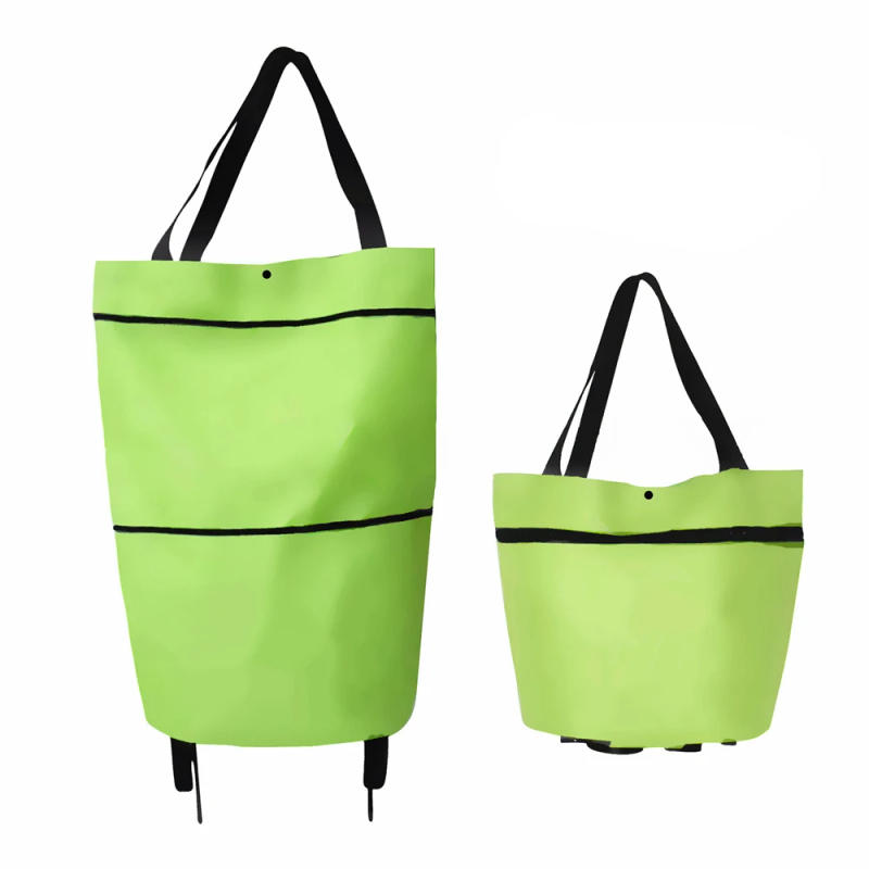 Description Picture 2 of itemFoldable Shopping Bag With Wheels Large Capacity Shopping Trolley Portable Household Hands-free Vegetable Delivery Storage Cart