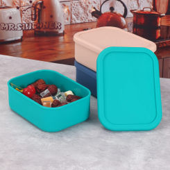 Silicone Bento Box 3 Compartments Adult Lunch Box Bento Containers Food Storage Box Container With Lid For School Work Travel