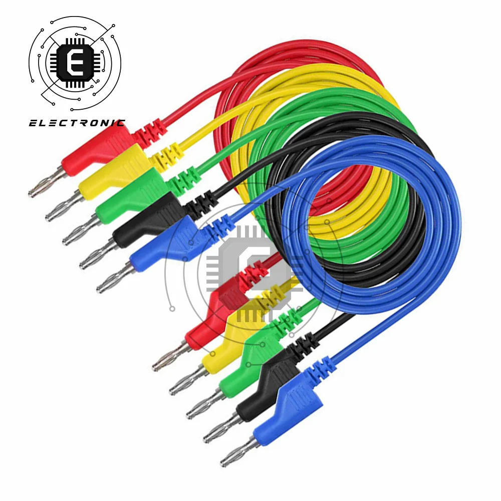 Description Picture 4 of itemP1036 5PCS 1M Stackable Dual 4mm Banana Plug to Banana Plug Multimeter Test Leads Cable Kit 1000V/19A 5 Colors Alligator Clip
