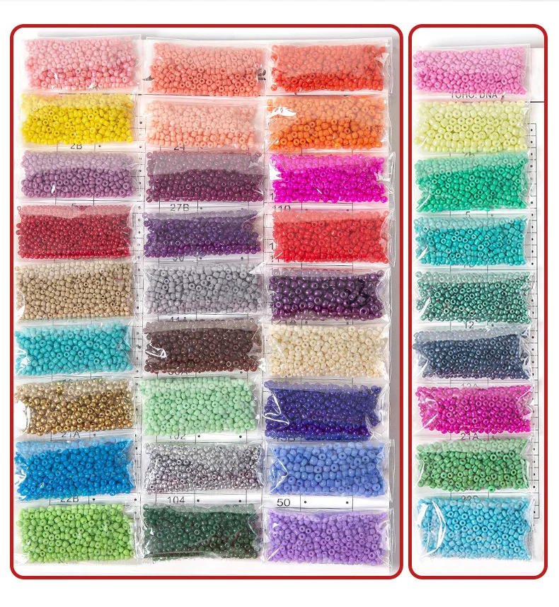 Description Picture 6 of item24 color millet beads, porcelain rice beads, 2/3/4mm glass rice beads, diy cross stitch beads, beads, 450g/pack