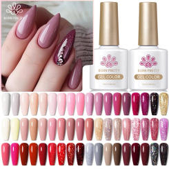 BORN PRETTY 10ml Gel Nail Polish Red Nude Pink Nail Gel Semi Permanent Solid Nail Gel Varnish Soak Off UV Gel for Base Top Coat