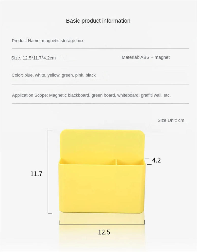 Description Picture 4 of itemPlastic Magnetic Pen Holder Erase Marker Storage Box Pencil Organizer for Home Office Whiteboard Fridge Refrigerator