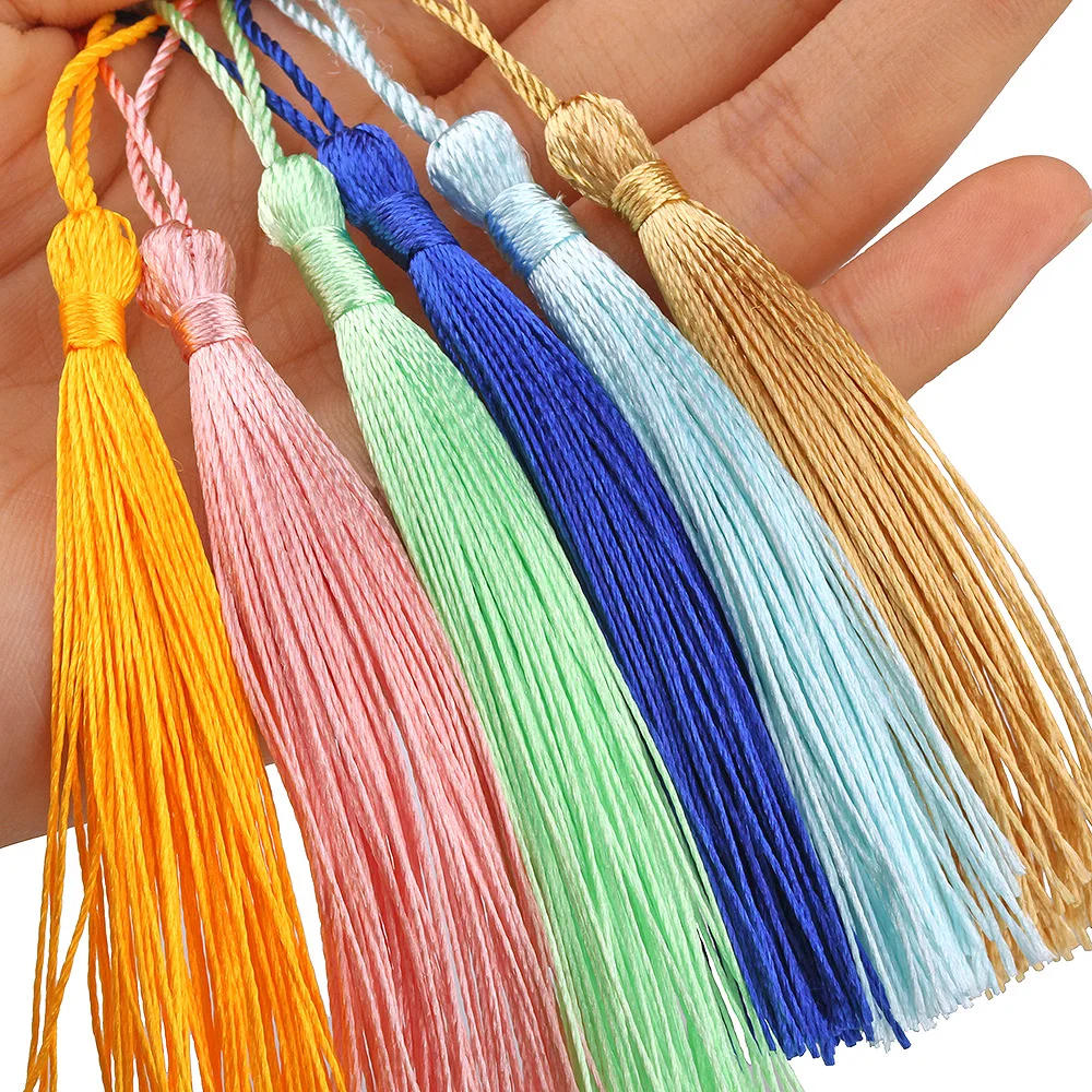 Description Picture 4 of item32Pcs Bookmark Tassels Fringe Brush Silky Handmade Soft Craft Mini Tassels with Loops for DIY Crafts Jewelry Making Accessories