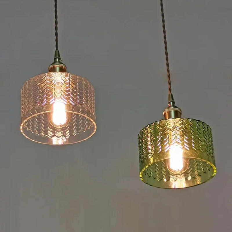 Description Picture 4 of itemIWHD Green Glass LED Hanging Light Fixtures Copper Socket Bedroom Bathroom Living Room Nordic Modern Pendant Lamp Luminaira