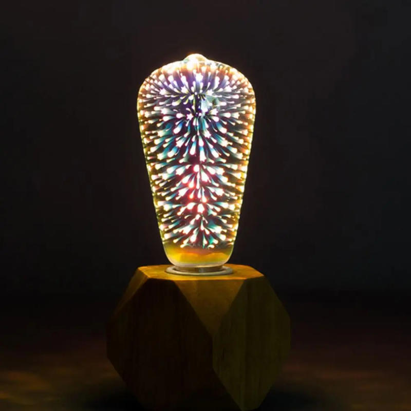 Description Picture 4 of itemE27 Home Decoration Colorful LED Wedding Glass Ball Light 3D Fireworks Lamp Novelty Lighting Edison Bulb