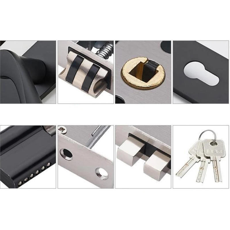 Description Picture 6 of itemHANDLE Door Handle Lock Body Bearing Mute Lockable Portable Security Handle Silent Lock Body Design Mortise Locks