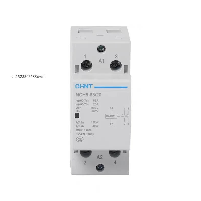 Description Picture 4 of itemNew Original CHINT NCH8-63/20 Modular AC household Mini Contactor 220V 230V 20A 25A 40A 63A 1NO 1NC 2NO 2NC 4NO NCH8-20 25 40