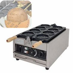 Electric Commercial Korea Coin Scones Waffle Maker For Sale Gold Coin Waffle Machine