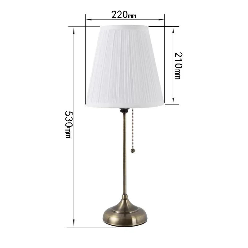 Description Picture 5 of itemModern LED Red Cloth Bedroom Bedside Table Lamps Home Decor Dining Table Lighting Nordic Pull-switch Vintage E27 Study Desk Lamp