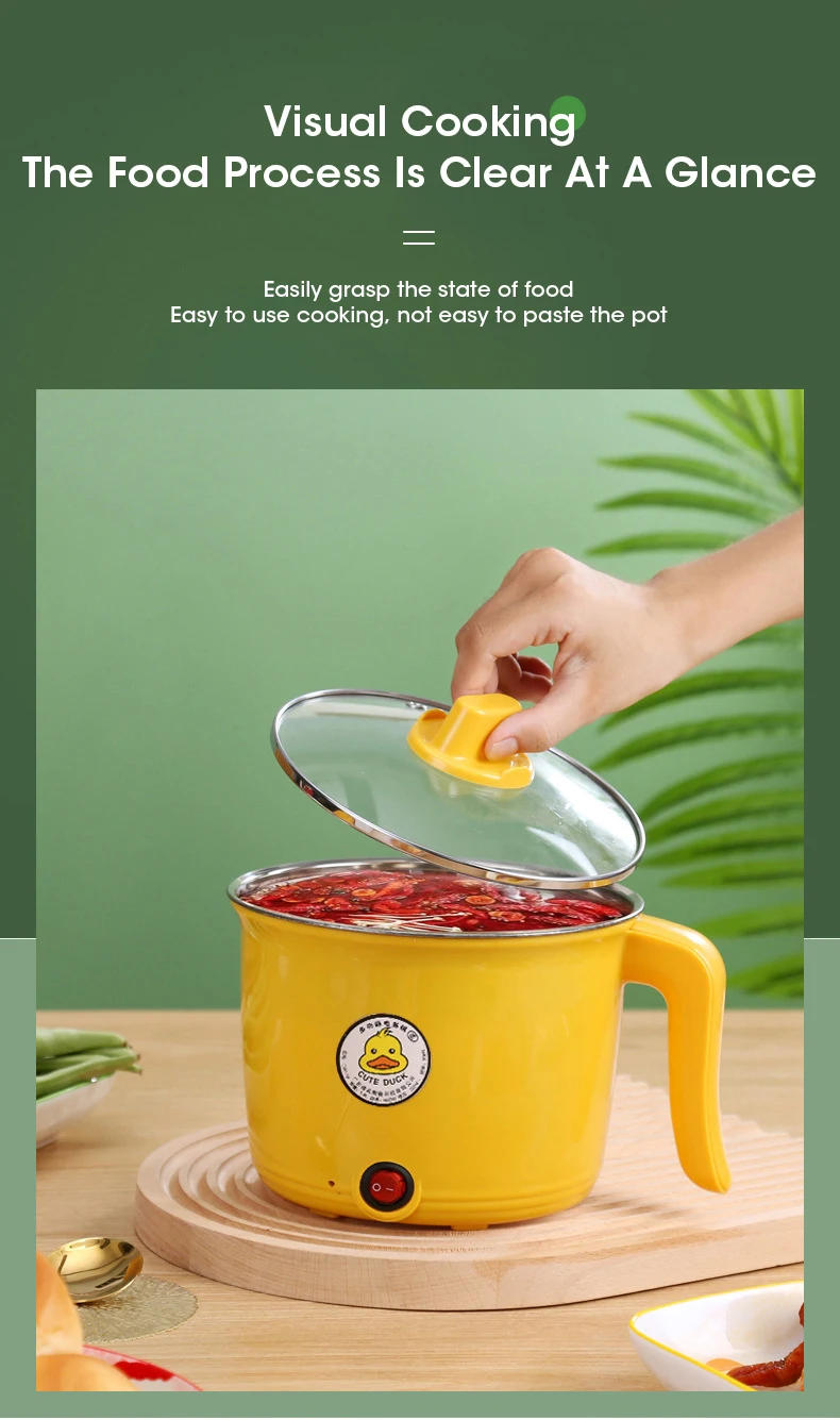 Description Picture 2 of itemElectric Skillet Multifunctional Stew Pot 1.8L 1-2 People Cooking Pot Student Dormitory Household Non-stick Electric Hot Pot