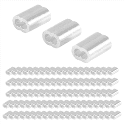 100pcs Aluminum Crimping Loop Sleeve for 3mm Diameter Wire Rope and Cable