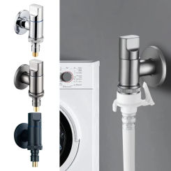 Brass 3-way Filling Angle Valve Wall Mount One Into Two Out Water Toilet Faucet Bidet Sprayer for Bathroom Accessories