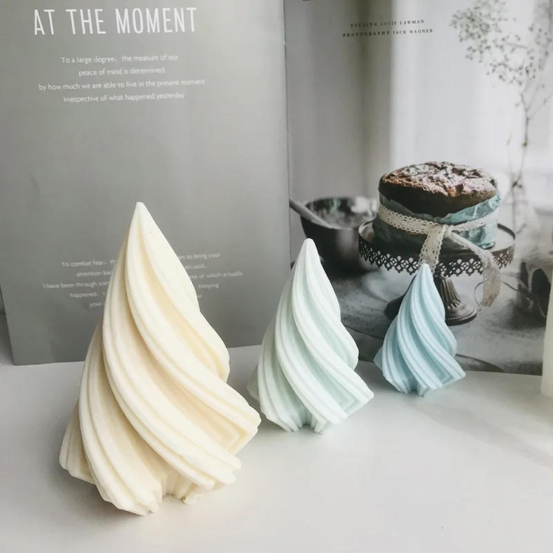 Description Picture 4 of item3D Geometric Rotating Conical Silicone Candle Mold DIY Aromatherapy Resin Plaster Making Mould Irregular Mold Home Decor