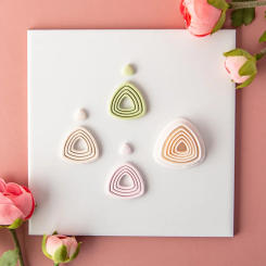 DIY Ceramic Earrings Jewelry Pendants Clay Tools Soft Pottery Earrings Polymer Clay Cutter Hollow Geometric Pattern Mold