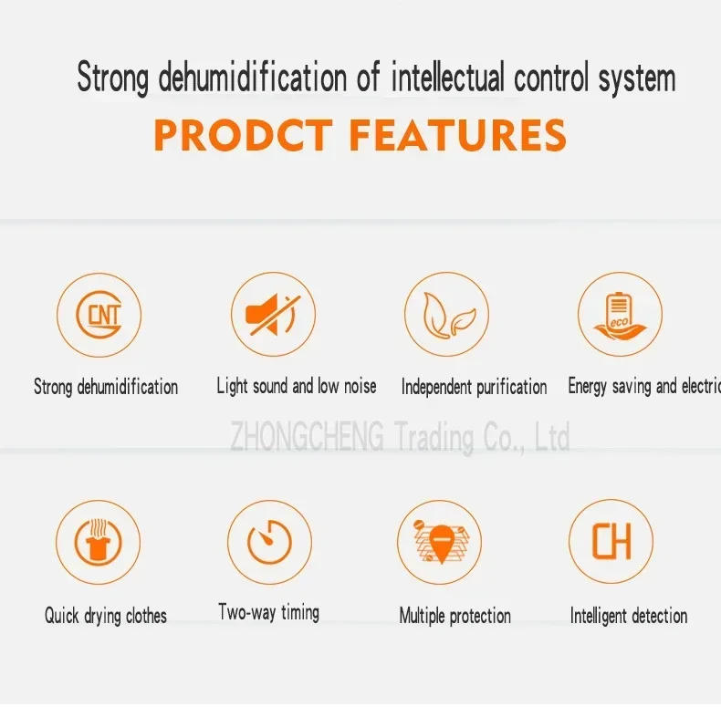 Description Picture 4 of itemAir Dehumidifier DK01-T Dehumidifier Household Bedroom Dehumidification Industrial Basement High Power Dehumidifier Small Dryer