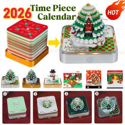 Desk Time Piece Calendar 2026 Desk Calendar With Light 3D Tear-away Calendar Paper Carving Art Memo Pad Notepad Christmas
