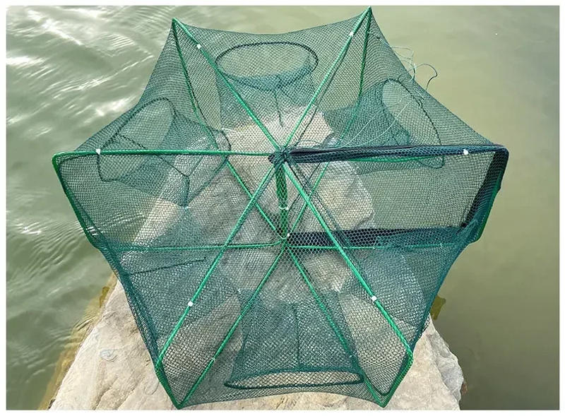 Description Picture 5 of item6 Holes Mesh for Fishing Net/Tackle/Cage Folding Crayfish Catcher Casting/Fish Network Crab/Crayfish/Shrimp/Smelt/Eels Traps