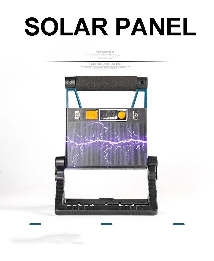 Description Picture 4 of itemSuper Bright LED Work Light Solar/USB Rechargeable Searchlight Spotlight Outdoor Camping Lantern Flashlight Emergency Light